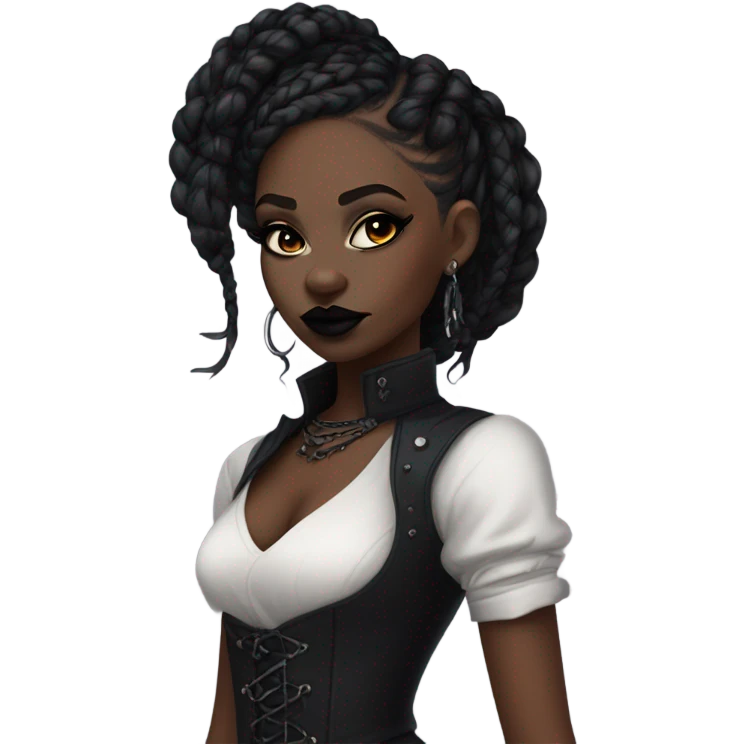 Black Gothic girl evil emoji