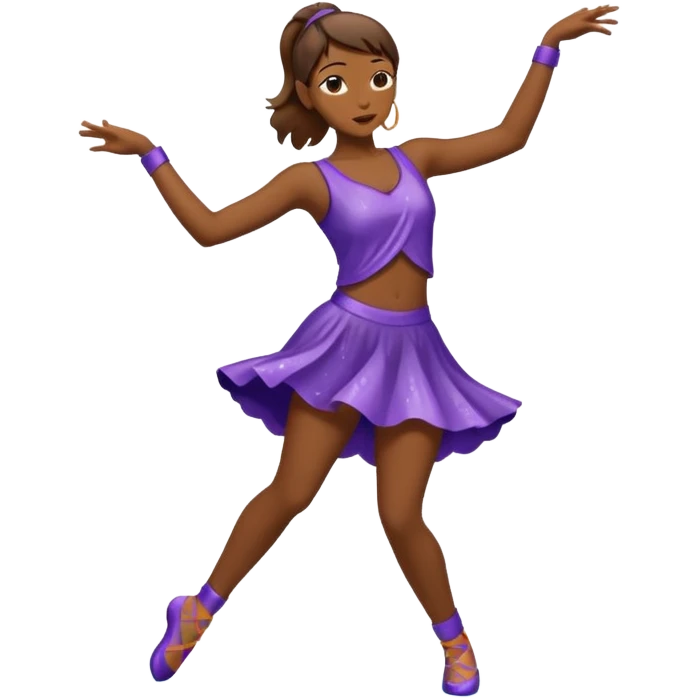 Brown silhouette female dancer in the rain emoji