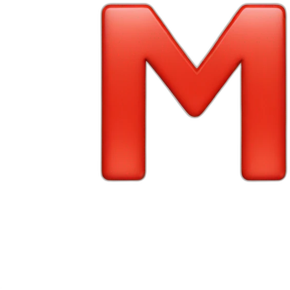 Red letter M with a face emoji