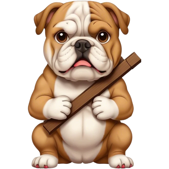 Bulldog holding a cross emoji