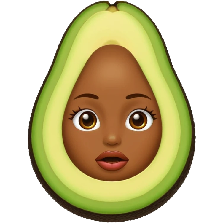 avocado with big lips and largue nails emoji