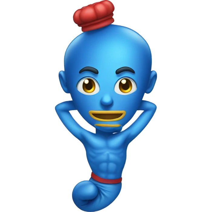 blue brainy genie with boxing gloves emoji