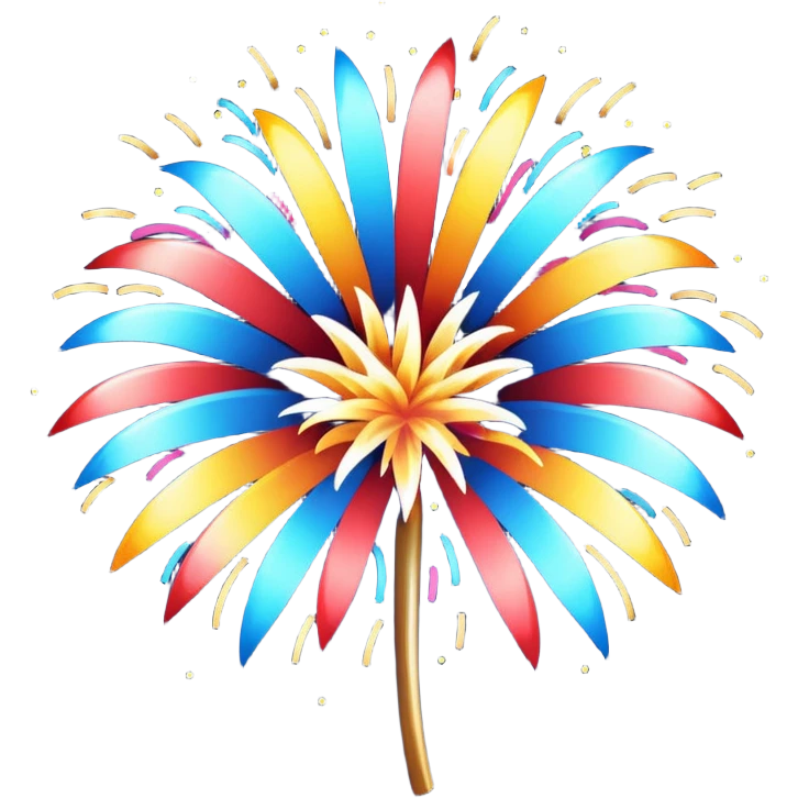 Happy 4th of July with fireworks  emoji