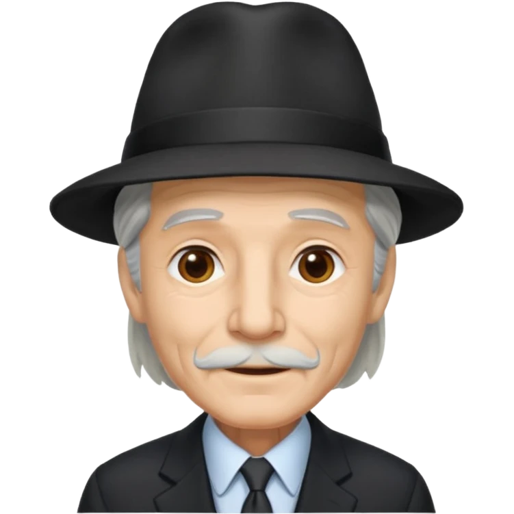 Elderly men with hats long hair with black shoot emoji