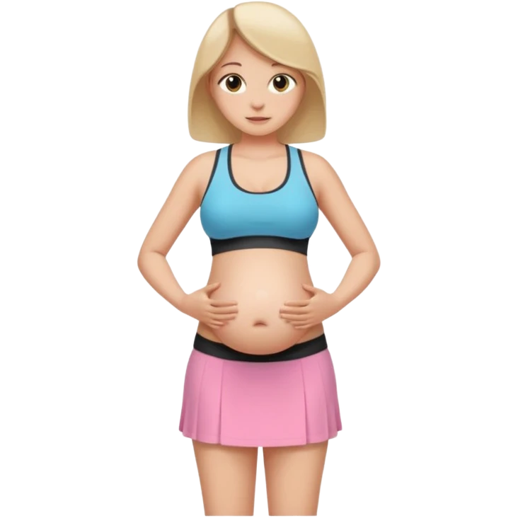 Pregnant girl wearing mini skirt and sport clothes emoji