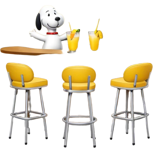 Snoopy and Woodstock at a bar emoji