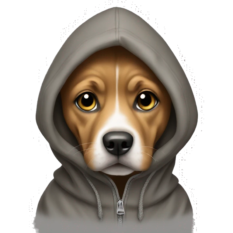 Dog wearing hoodie emoji