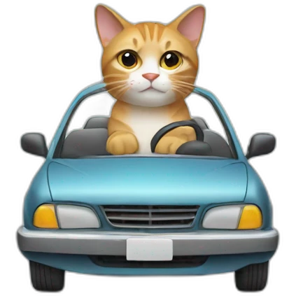 A cat in a car emoji