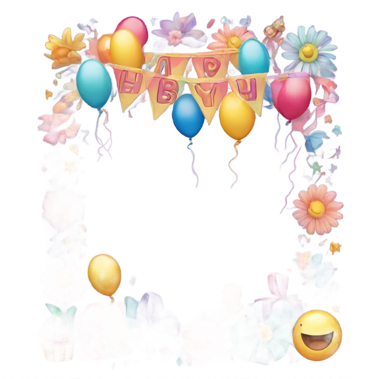 Girly Happy birthday banner emoji