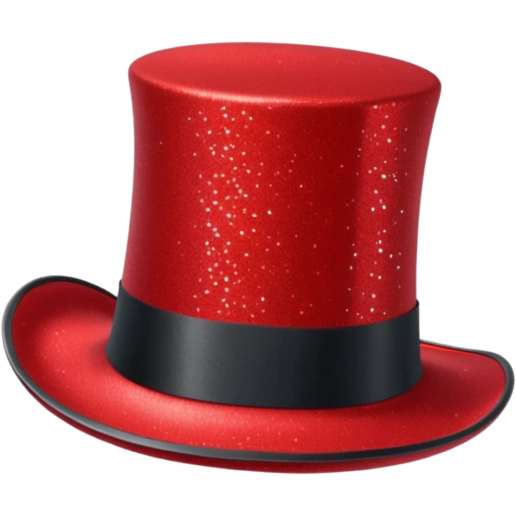 red glitter top hat red shark emoji