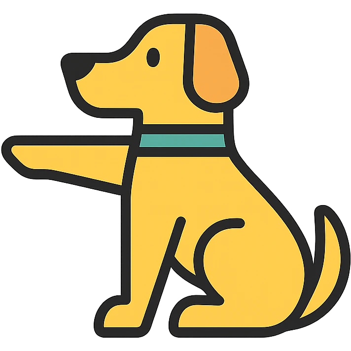 dog pointing left emoji