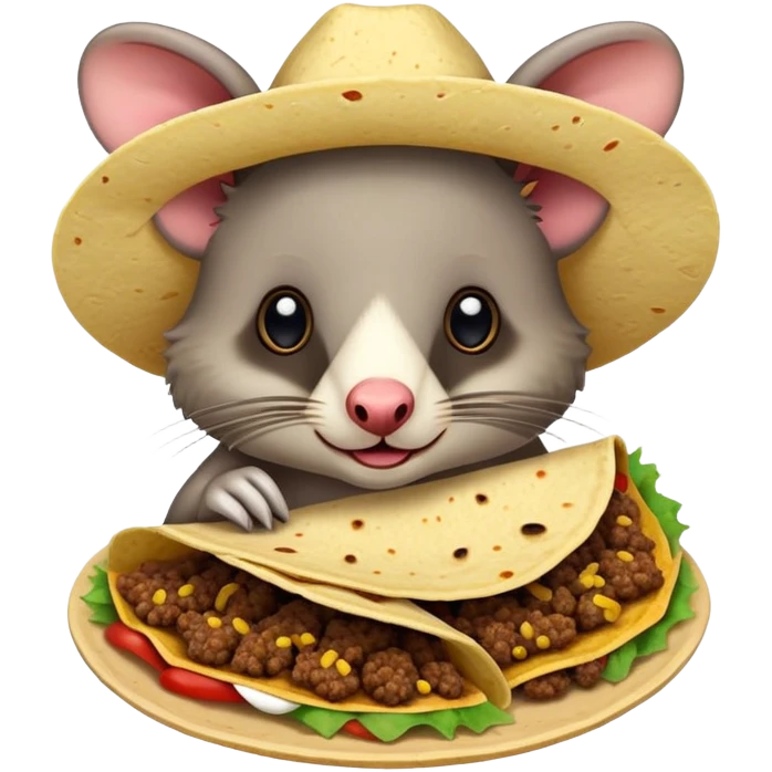 Possum with tacos with no lettuce  emoji