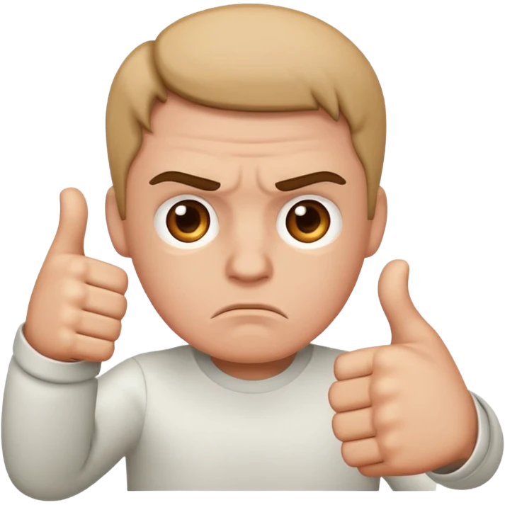 thumbs down with a disappointed face emoji