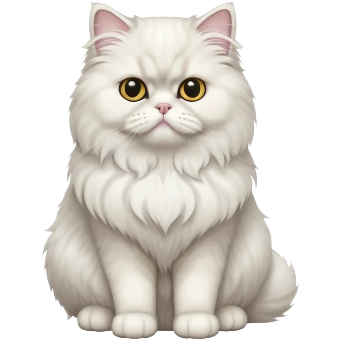 Persian cat full body sitting with black eyes emoji