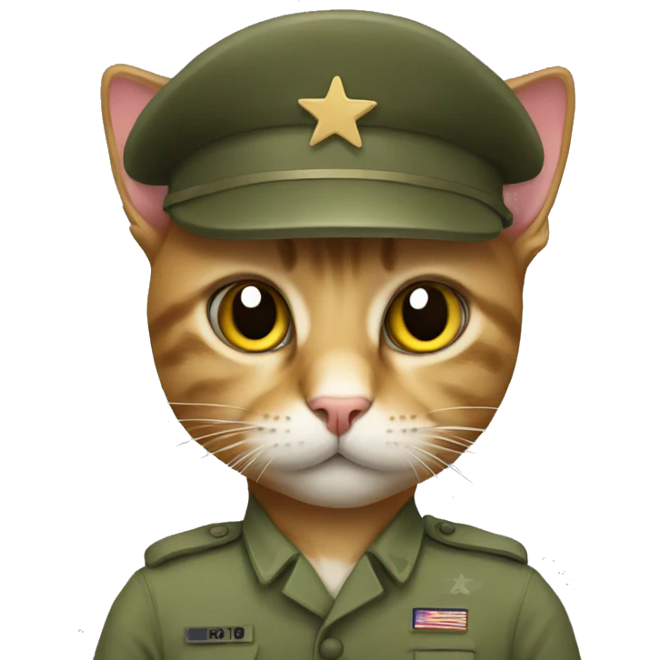 Cat in army  emoji