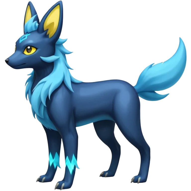 Manectric-Electrike-Suicune-Umbreon-Draco-Fakémon-hybrid-creature (full body), 4 legs emoji