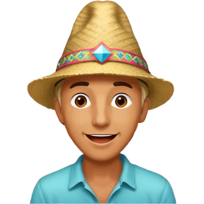 a guy excited with some festival background  emoji