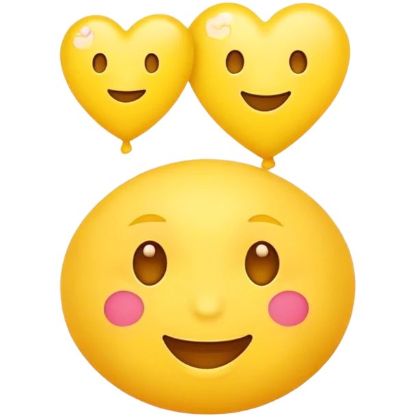 Yellow Face Emoji with yellow hearts  emoji