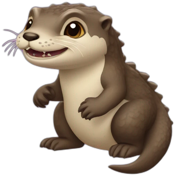 Loutre sur dragon emoji