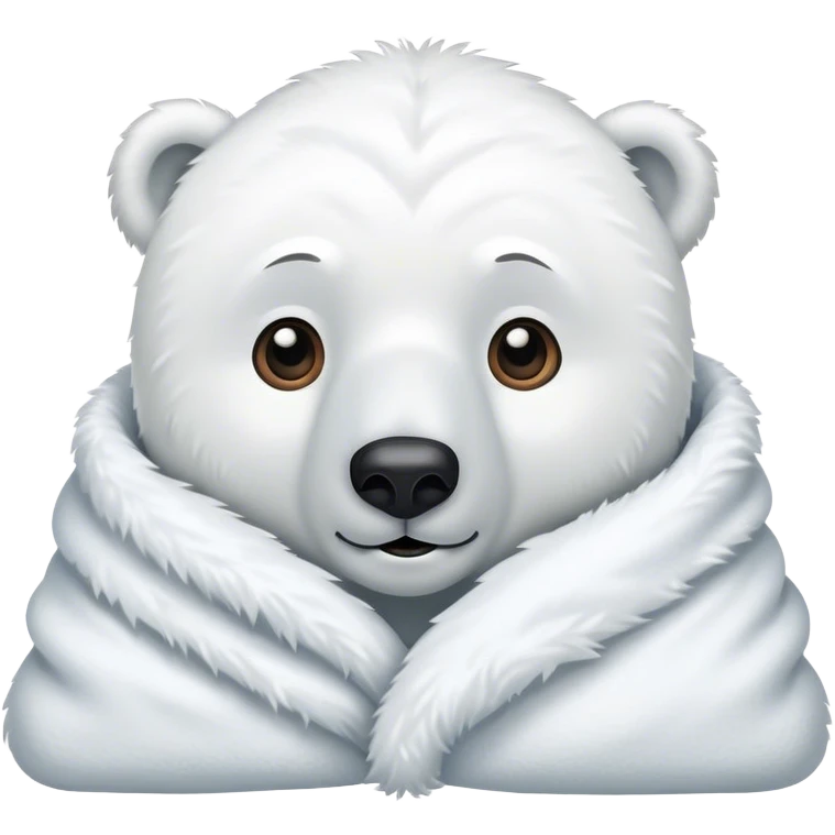 Polar bear in a blanket.  emoji
