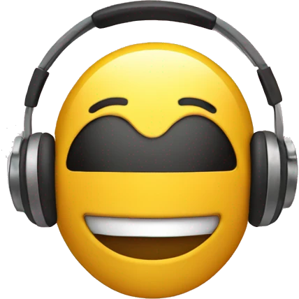 Smiley with headphones emoji