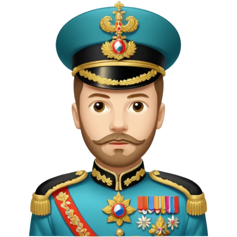 Nicholas II, Russian tsar, ornate uniform emoji