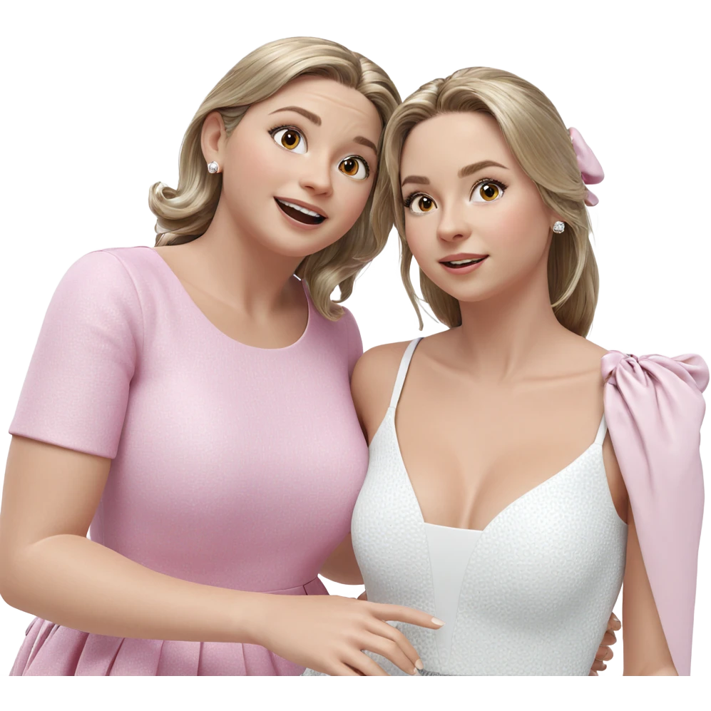 two girls in elegant dresses emoji