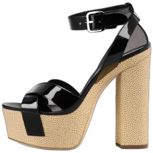 Ysl heel sandal  TRIBUTE PLATFORM SANDAL black PATENT LEATHER emoji