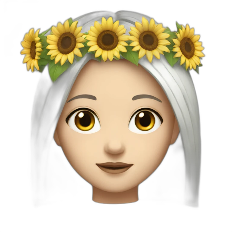 white sunflower crown girl emoji