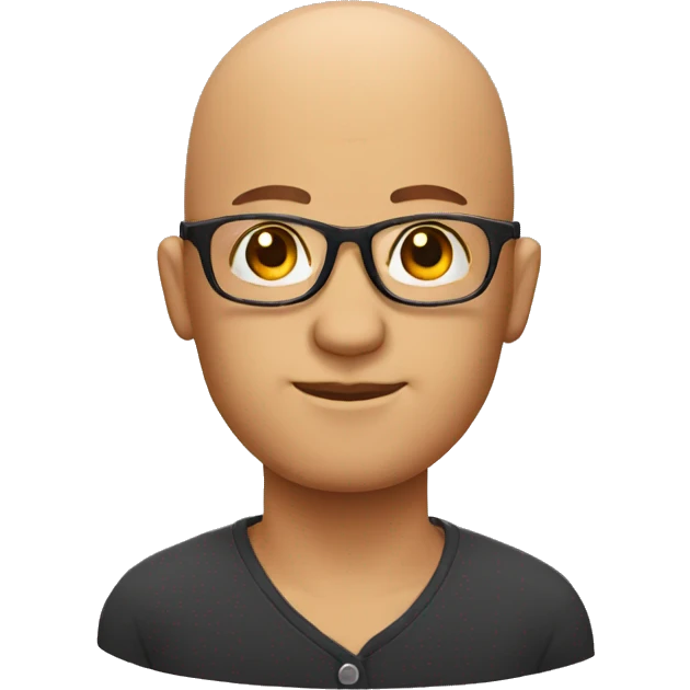 Bald head with Glasses emoji