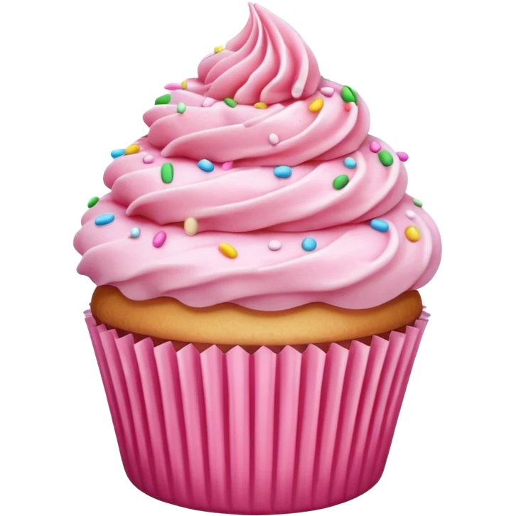 Cupcake with pink icing emoji