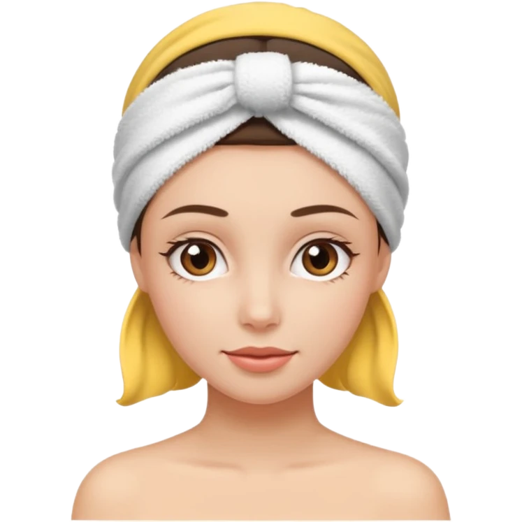 rosto de uma mulher com uma faixa de toalha na cabeça emoji