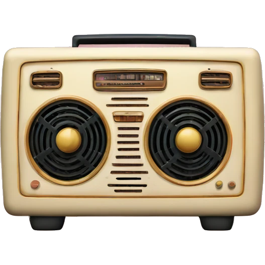 Retro radio with sound waves  emoji