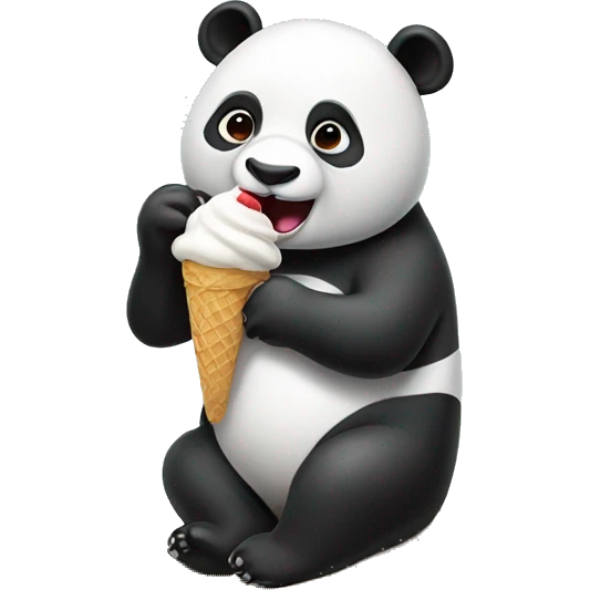 Panda eating ice cream  emoji