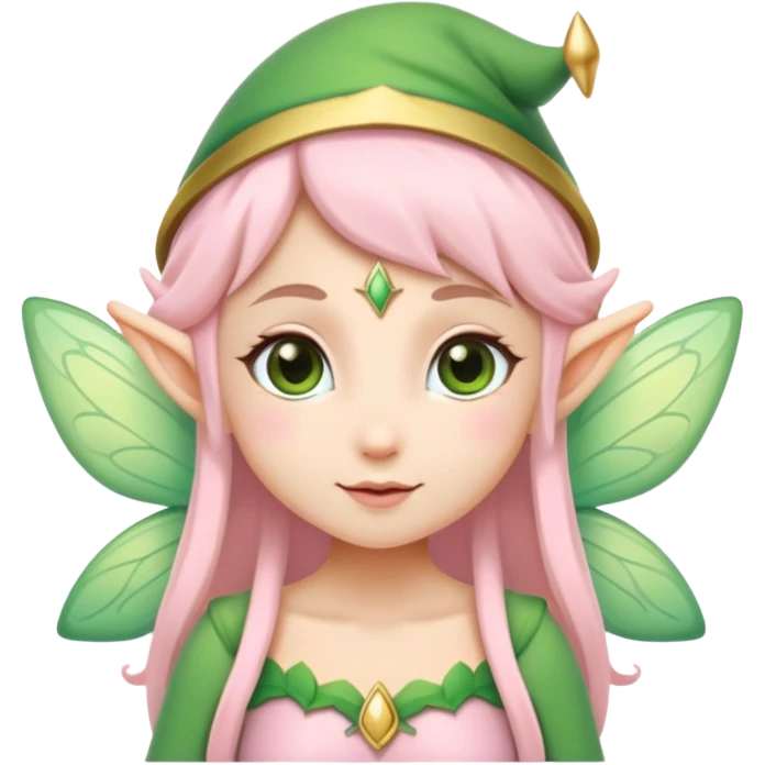Fairy elf soft green and soft pink colour  emoji