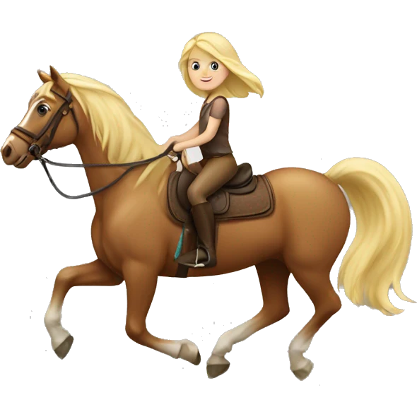 Blond girl riding a horse emoji
