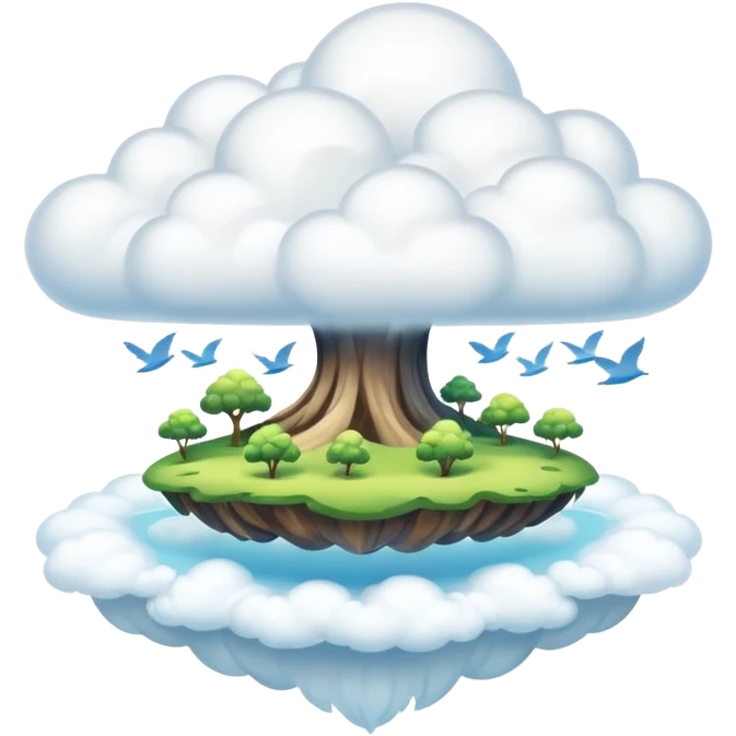 Flying Island, cloud around emoji