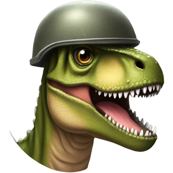 T-Rex wearing a soldier helmet emoji