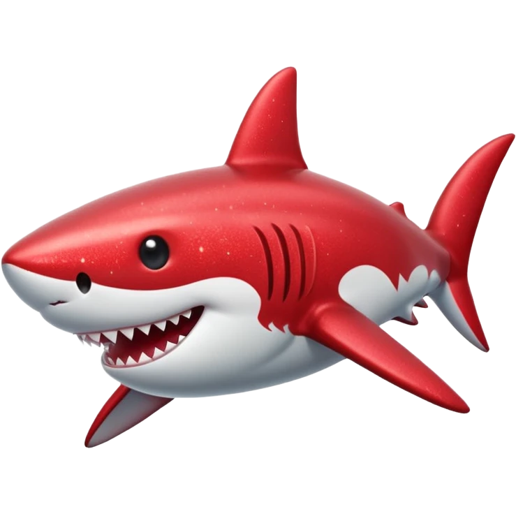 red glitter shark happy emoji