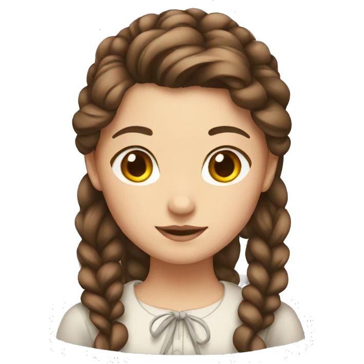 girl with brown hair and tied hair emoji