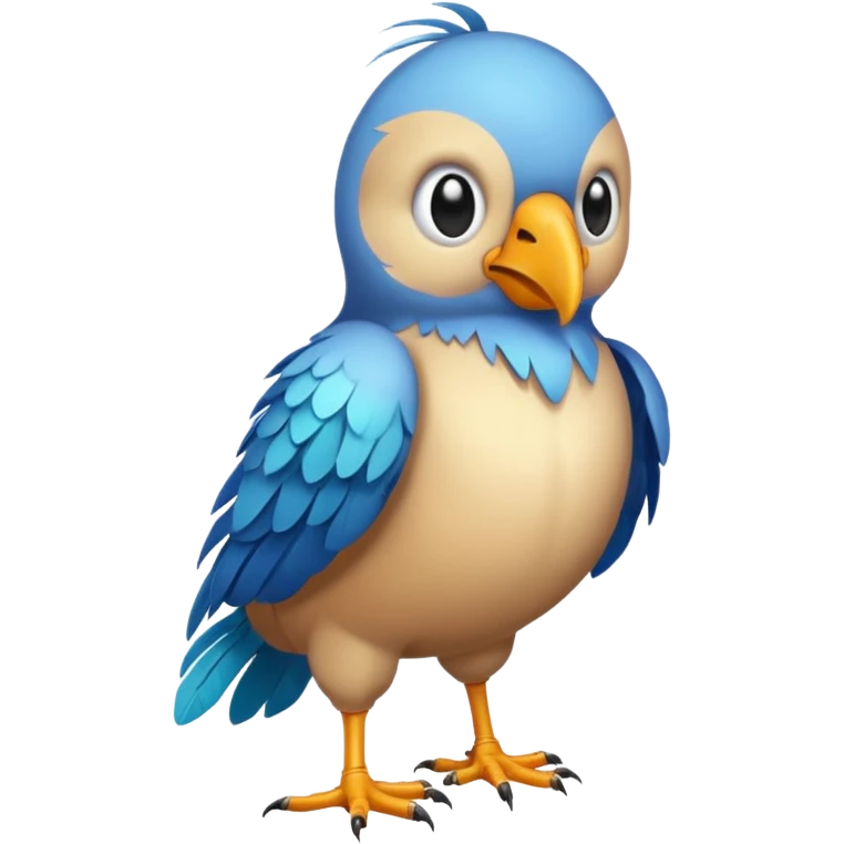High resolution of   realistic full body bird distorted , no extra hybrid emoji