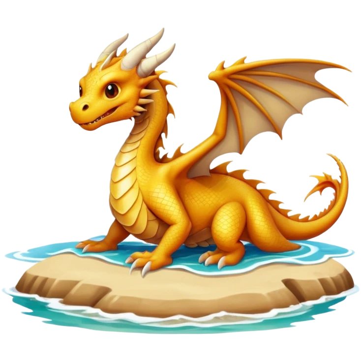 A dragon on the beach emoji