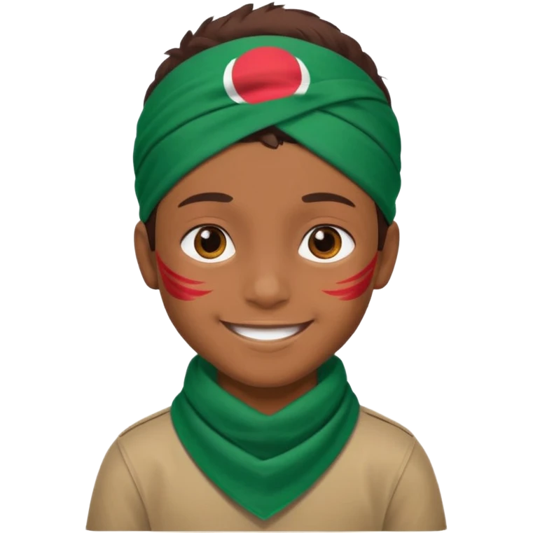 A Boy With a Bangladesh flag Bandana emoji
