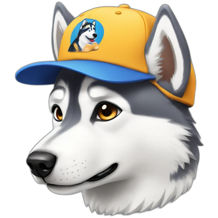 Husky wearing a cap  emoji