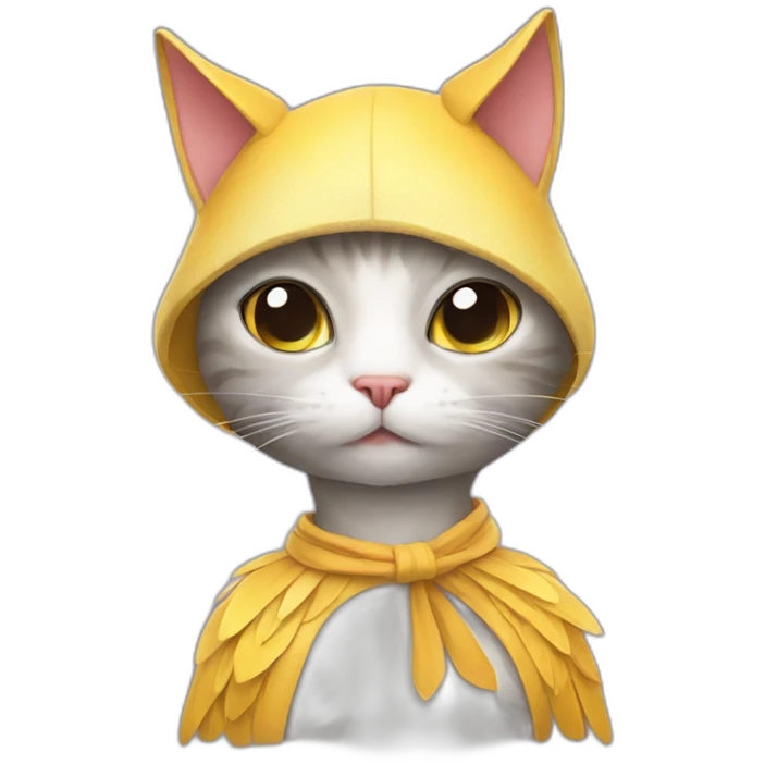 cat wearing bird costume emoji