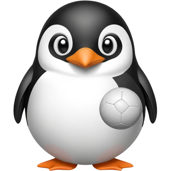 penguin with a ball emoji