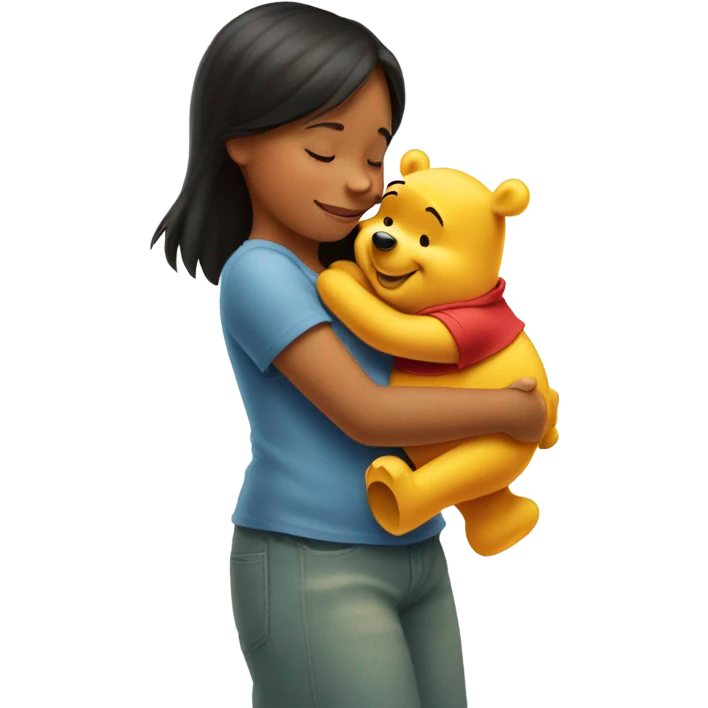 Winnie the Pooh hugging Maria  emoji