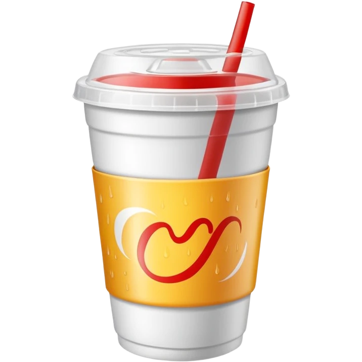 plain white soda cup from a fast food restaurant with a lid emoji