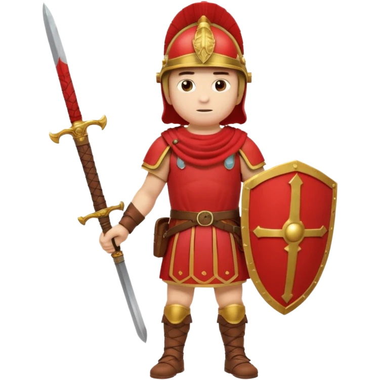 roman soldier without armor,without weapons and shield, just red clothing and fullbody view emoji