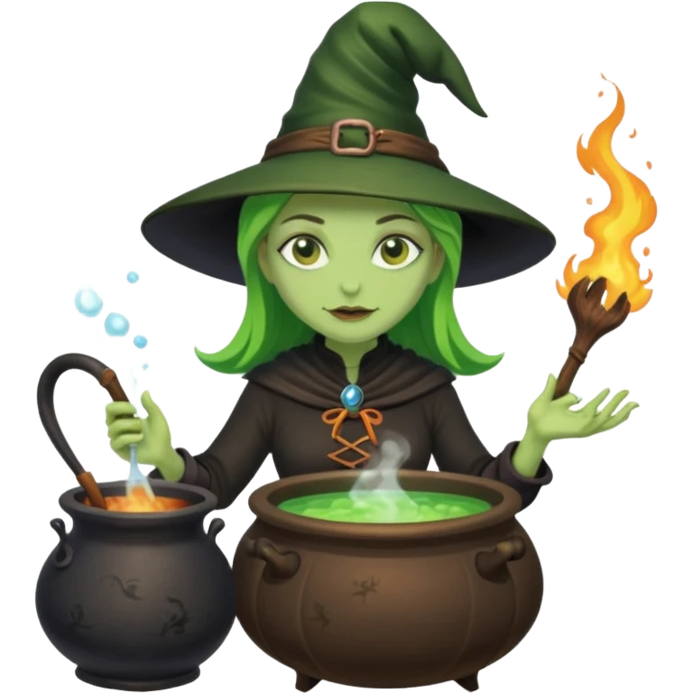 green witch cooking potion emoji